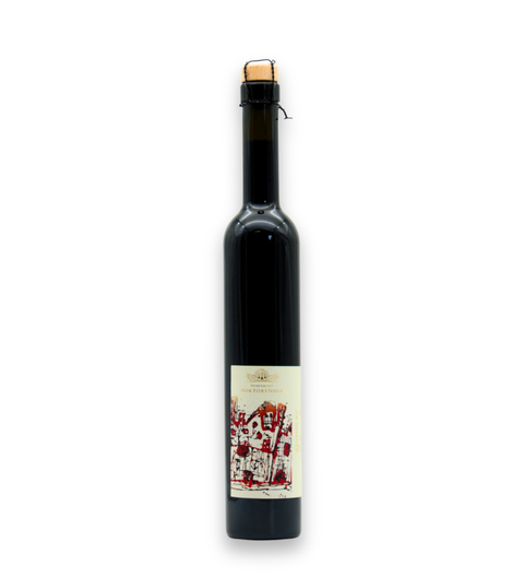 Weinessig mit schwarzen Johannisbeeren